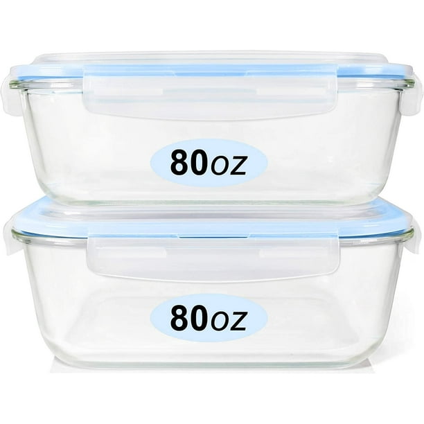 Glass Food Storage Containers Set, Large Size Glass Containers with