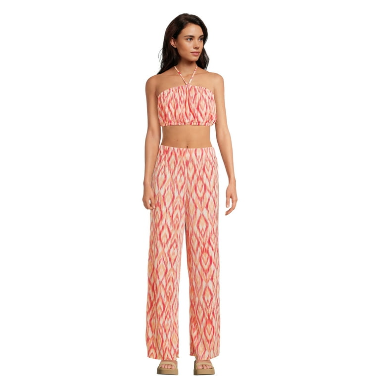 No Boundaries Tube Top and Pants Set, 2 Piece, Women's and