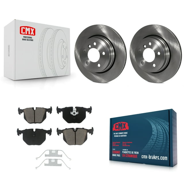 CMX Rear Disc Brake Rotors and Ceramic Pads Kit for Car 2004-2010 BMW X3 K8C-101938