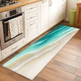 thumbnail image 3 of Turquoise Ombre Oceans 2'x6' Runner Rug, Watercolor Summer Coastal Beach Waves Washable Non-Slip Area Rugs for Hallway Kitchen Floor Bedroom Entryway, Laundry Carpet Decoration Indoor Mat, 3 of 9