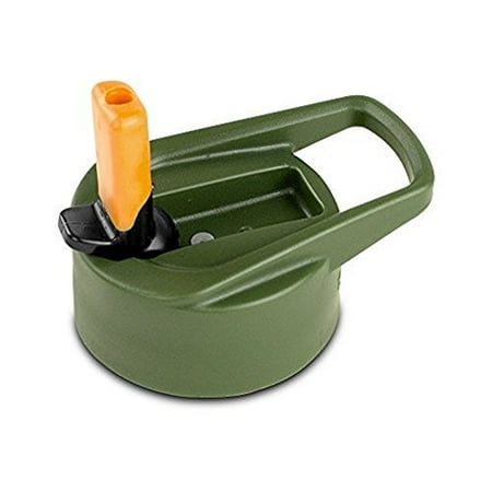 Fli Series - Eco-Vessel Replacement Kids Flip Straw Top, Green with Orange Spout- XSDP -KTGRNOR - Why buy a whole new bottle when you can just replace that damaged lid with the Eco-Vessel Replacement Kids Fli