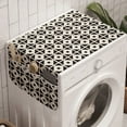 thumbnail image 1 of Retro Washing Machine Organizer, Nostalgic Monochrome Geometrical Pattern with Abstract Squares Graphic, Anti-slip Fabric Top Cover for Washer and Dryer, Charcoal Grey and Ivory, by Ambesonne, 1 of 1