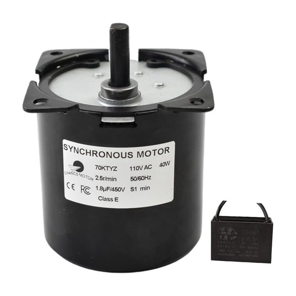 CHANCS Permanent Magnet Synchronous Motor 70KTYZ AC 110V 2.5RPM CW/CCW 40W High Torque Low Noise Motor for Education Instruments