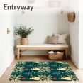 thumbnail image 3 of ODIKA 8'x10' Machine Washable Non-Slip Area Rug, Winter Kettle and Evergreen with Interlocking Christmas Icon Design High Traffic Rug with Pad, Green, 647391, 3 of 8
