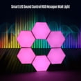 thumbnail image 2 of Generic Lampe Murale Hexagonale LED RGB Intelligente Effet Coloré Contrôle Sonore 6 Pcs, 2 of 7