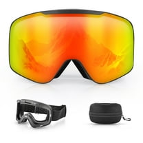 Ski Goggles With Magnetic Flip-Up Design, Double-Layer Anti-Fog Lenses, UV Protection, Adjustable Head Strap, Unisex Design, Suitable For Adult Winter Outdoor Sports