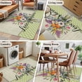 thumbnail image 5 of 3'x5' Area Rugs, Watercolor Flowers Indoor Outdoor Area Rug for Living Room Bedroom, Spring Floral Sage Green Stripes Check Washable Bathroom Rugs Kitchen Floor Carpet Mats Home Decor Aesthetic, 5 of 8