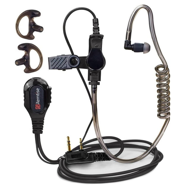 Auriculares Acústicos Covert con Micrófono Baofeng UV-5R Negro para Radios de 2 Vías