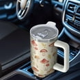 thumbnail image 4 of 1pc Mushroom 40oz Tumbler with Straw & Handle - Insulated Stainless Steel Cup | Holiday Gift for Man Women (Christmas, Valentine's, Birthday), 4 of 5