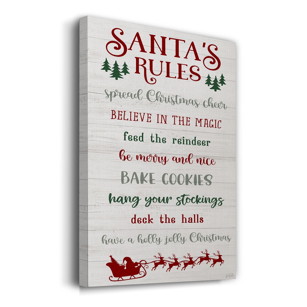 Santa's Rules- Gallery Wrapped Canvas