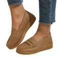 thumbnail image 3 of Sngxgn Women's Shoes Comfy Fashion Slip on Work Flats Casual Walking Shoes(Khaki,40), 3 of 8