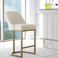 thumbnail image 4 of Leick Home Barrelback Counter Stool with White Seat and Gold Metal Base, Set of 4, 4 of 17