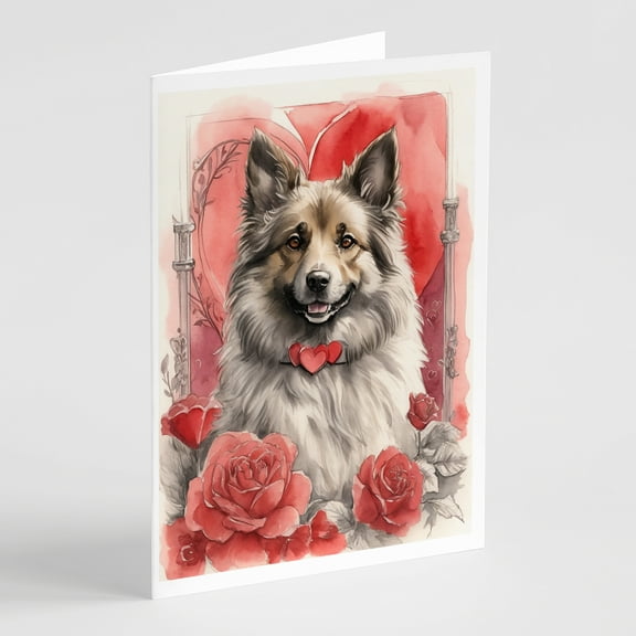 Belgian Tervuren Valentine Roses Greeting Cards Pack of 8 7 in x 5 in