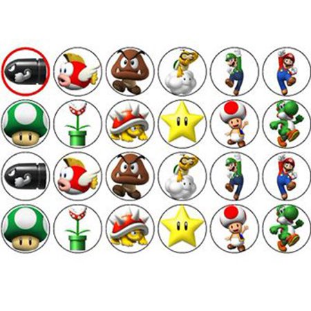 24 Super Mario Cupcake Toppers - Walmart.com