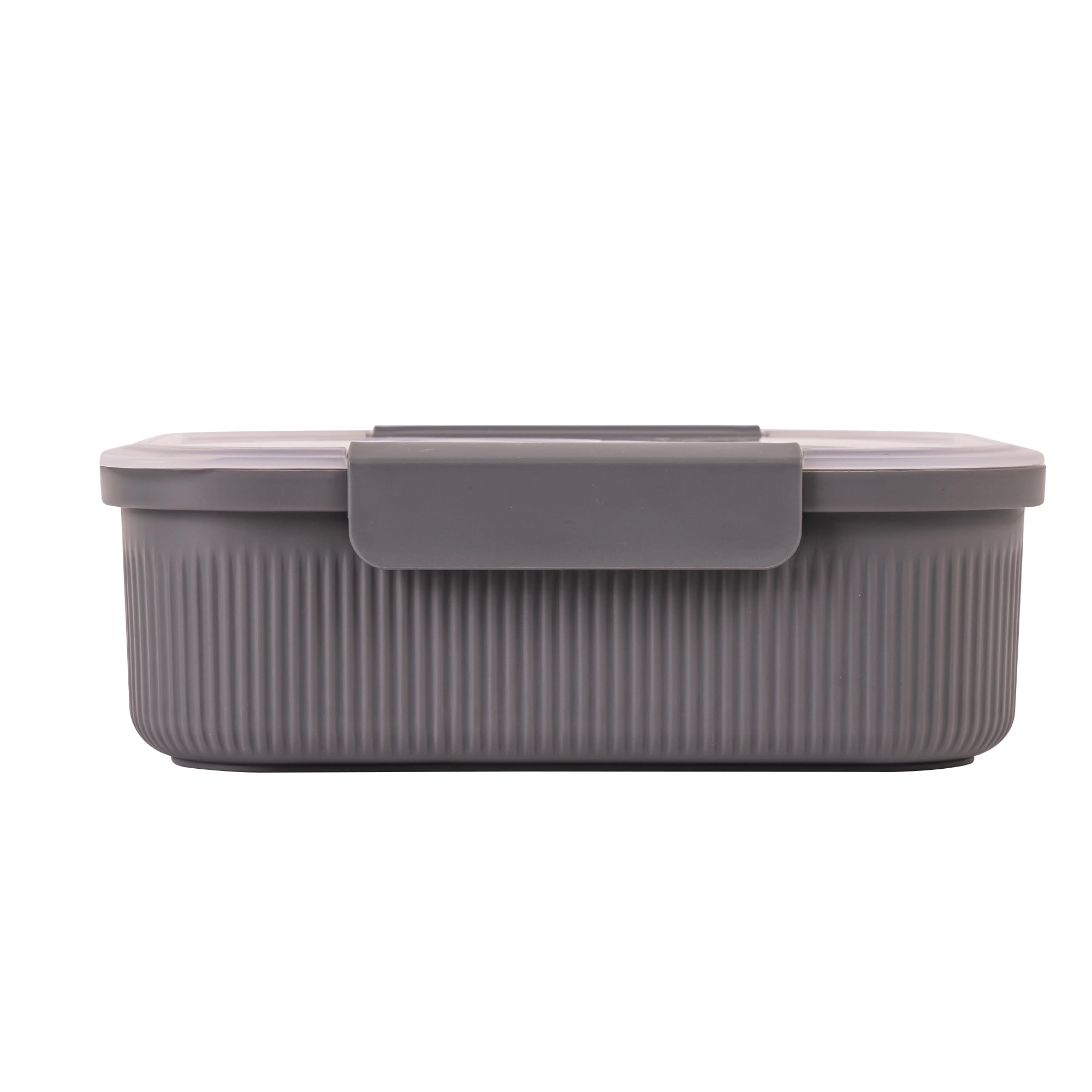 (4 pack) Mainstays Food Storage Bento Container, Rectangle, Gray, 42oz Capacity, A Practical Choice for School Lunches and Activities