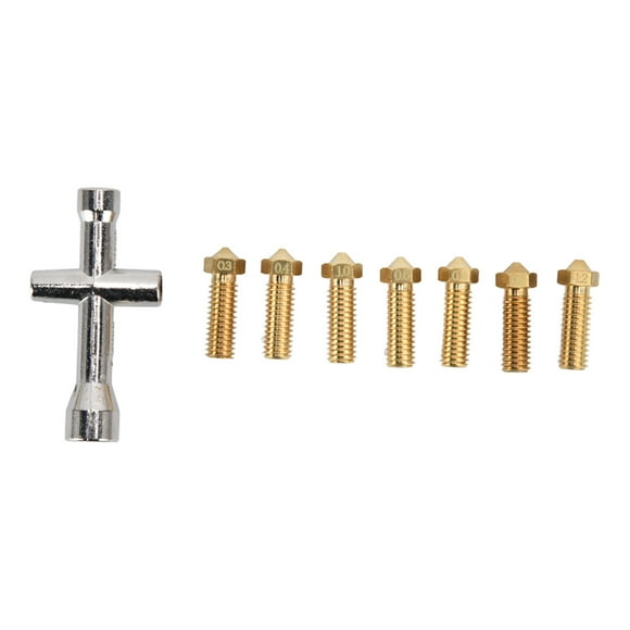 Extruder Nozzles, 3D Printer Nozzle Kit Long Service Life Brass Different Sizes for Printers