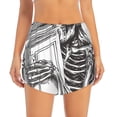 thumbnail image 2 of Daiia Skeleton Book Lover Pattern Women's 2 in 1 Running Shorts - Lightweight Athletic Workout Gym Yoga Shorts Liner with Phone Pockets-Small, 2 of 7