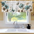 thumbnail image 6 of Vintage Tulip Window Valance for Kitchen, Farmhouse White Blue Flower Butterfly Grey Wood Grain Rod Pocket Short Curtain for Small Windows, Light Filtering Decorative Valance, 54 x 18 Inch, 1 Panel, 6 of 9