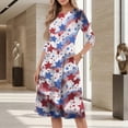 thumbnail image 3 of BOMYJESK 4th Of July Dresses for Women Maxi Dresses Patriotic American Flag Midi Dresses Vintage Independence Day Summer Dresses Elegant Classy Evening Dress for Party Multicolor L, 3 of 5