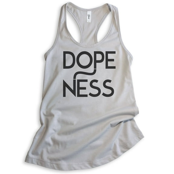 Dopeness Tank Top, Ladies Racerback Tank Top, Hipster Tank, Dope Tank, Cool Tank, Silver Gray, Large