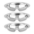 thumbnail image 1 of MasteelfCA 3 Pcs Plateau Rond en Acier Inoxydable Assiettes de Séparation Assiette de Restauration Rapide Plats de Riz Argent (20cm, 3 Compartiments), 1 of 8