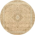 thumbnail image 1 of Ahgly Company Tapis Rond Abstrait Marron Or pour Intérieur, 3 Pieds Rond, 1 of 6