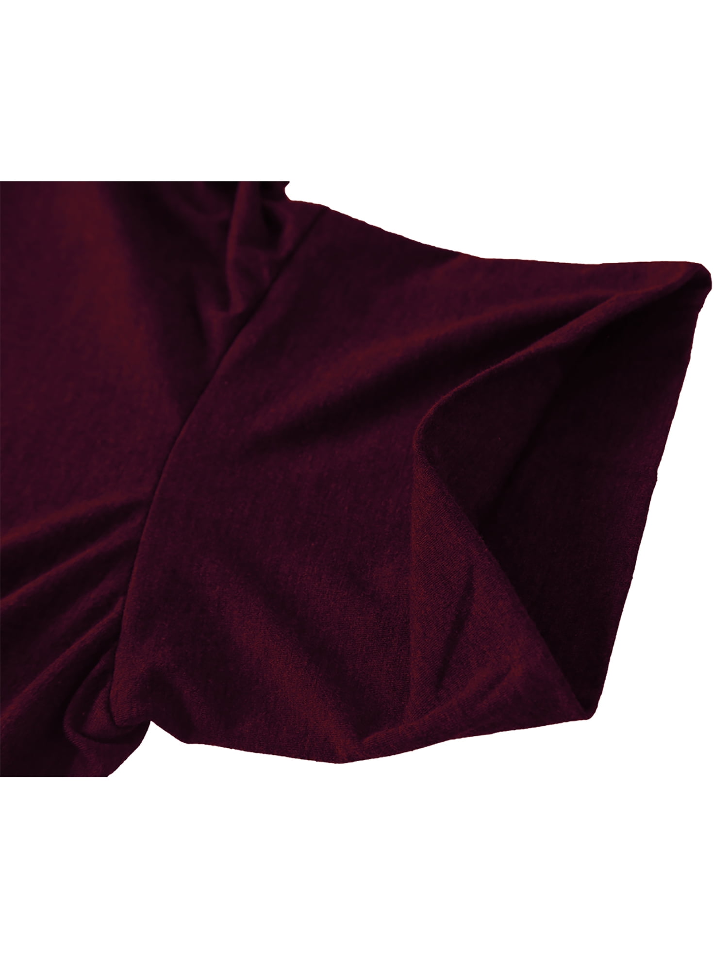 Unique Bargains Men's Pullover Lightweight Long Sleeve Top Turtleneck T-Shirt 38 Burgundy