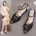 thumbnail image 4 of Summer New Style Mesh Breathable Toe Retro Stiletto Heel Strap Sandals  Style Pointed Toe High Heels, 4 of 5