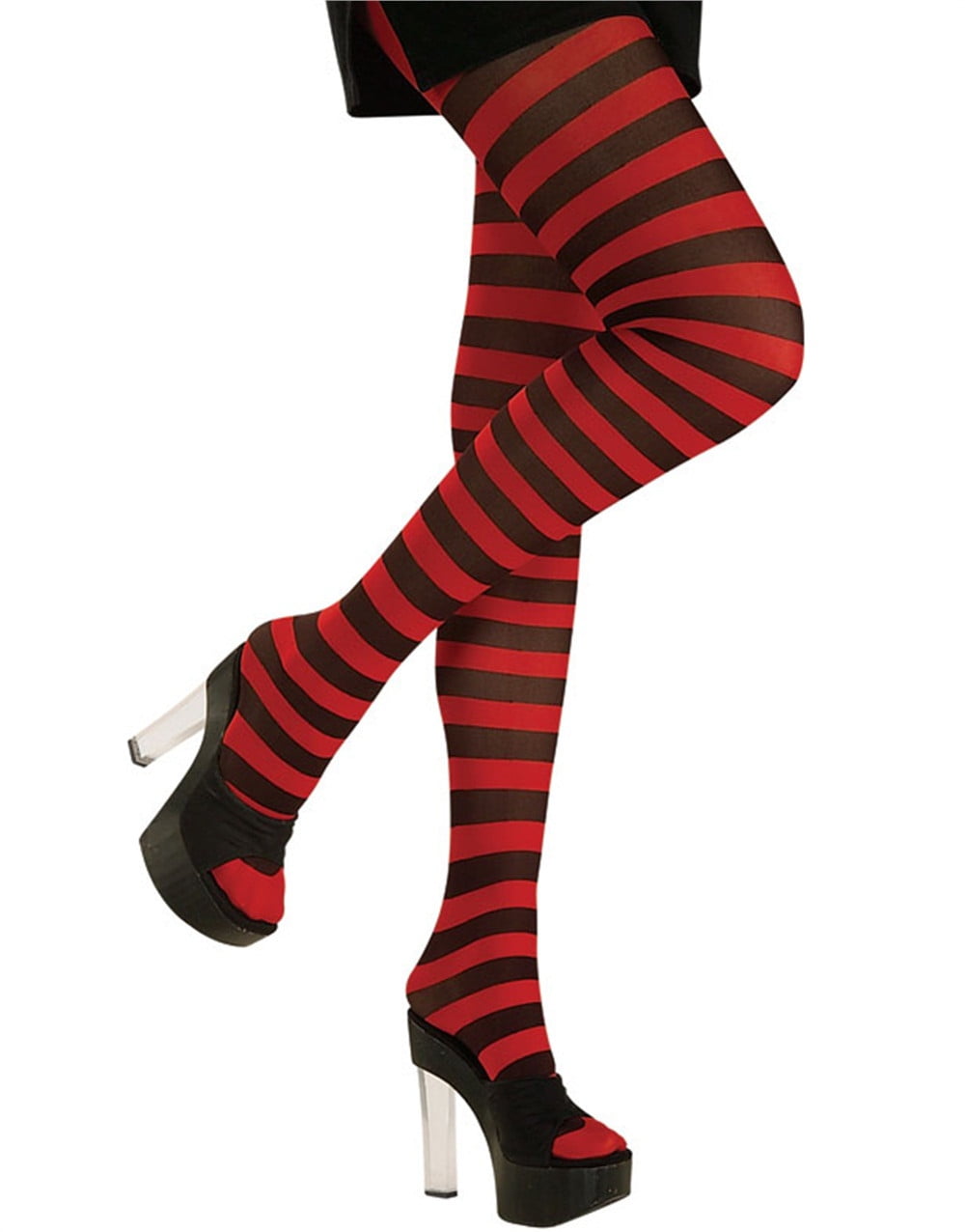 Rubie's - Womens Black and Red Striped Costume Tights - Walmart.com ...