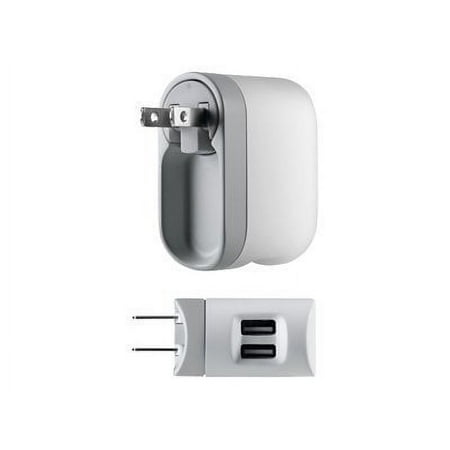 Belkin Dual Rotating Charger - Power adapter - 2 output connectors (2 x USB) - on cable: 30-pin Apple, mini-USB, mini-jack - for Apple iPhone/iPod