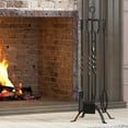 thumbnail image 4 of Fire Beauty 5-Piece Fireplace Tools Set - Modern Design with Handles, Tools Holder for Indoor Fireplace & Outdoor Fire Pit (Black)​, 4 of 8