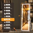 thumbnail image 5 of Hasipu 58" x 18" Rectangle LED Full Length Mirror Dimmable Standing/Wall Mounted Mirror with Lights for Bedroom, Bathroom & Gym, White, 5 of 11