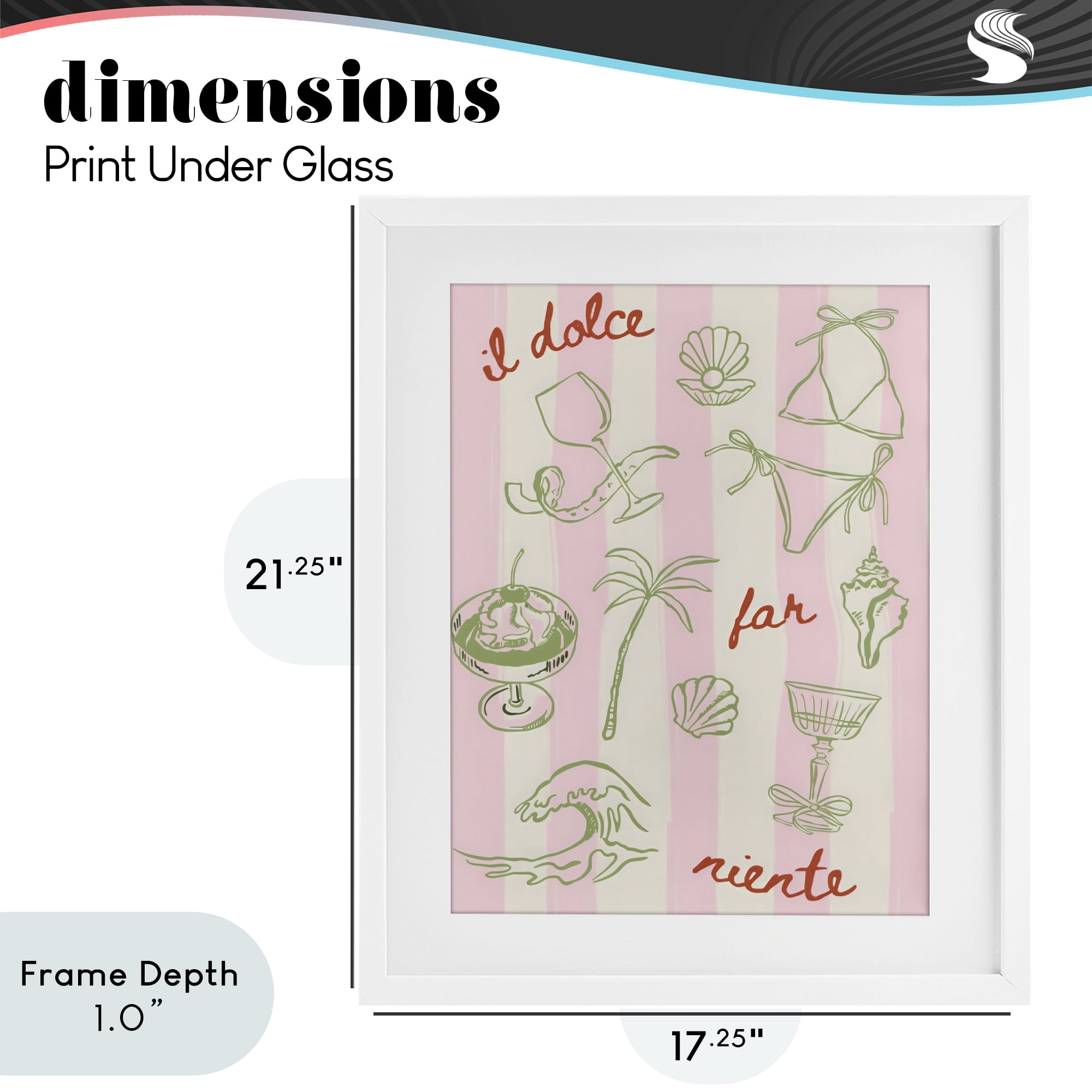 Stupell Industries Il Dolce Far Niente Beach Saying White Framed Print Under Glass, design by The Prints Vibe