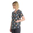 thumbnail image 5 of BBC Winter Bluey And Bingo Women's V-Neck Scrub Top, Sizes XS-3XL, 5 of 6
