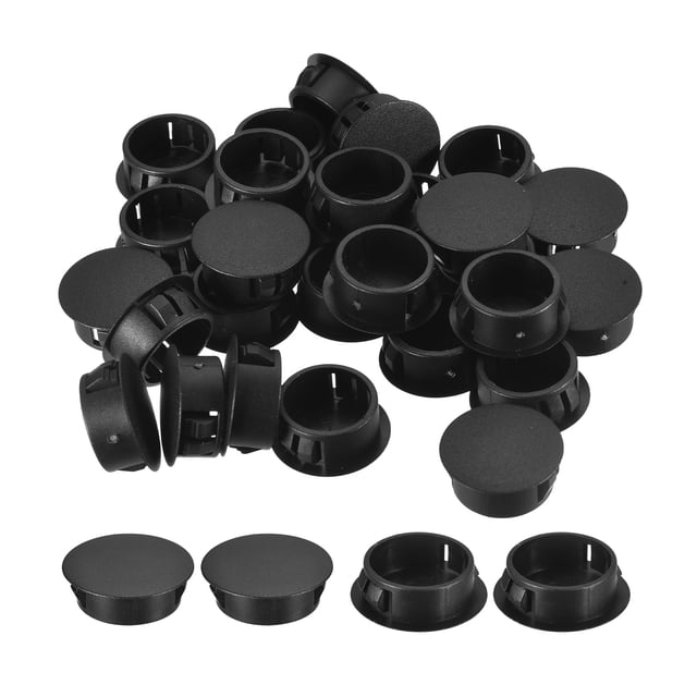 1-3/32" Plástico Agujero Tapones, 36uds Empotrado Tipo Panel Redondo Presión Sujetador Ciegos Bloqueo Tapones para Muebles Insertar Extremo Tapas Paneles, Negro