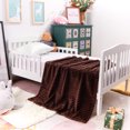 thumbnail image 4 of Flxxie Ultra Soft Fluffy Flannel Fuzzy Toddler Blanket, Baby Plush Blanket Unisex, 30" x 40", Brown, 4 of 6