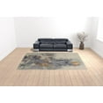 thumbnail image 2 of HomeRoots 513387 10 x 14 ft. Gray Blue & Orange Wool Floral Hand Tufted Handmade Rectangle Area Rug, 2 of 5