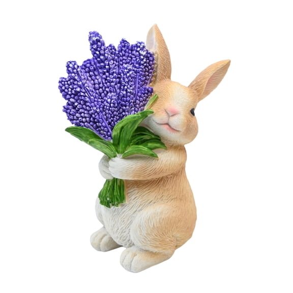 Outdoor Easter Bunny Garden Figurine, Lifelike White Rabbit Resin Statue for Yard Lawn Patio Porch Decoration, Cute Spring Home Tabletop Easter Ornament