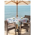 thumbnail image 3 of Outdoor Tablecloths with Umbrella Hole & Zipper, Coastal Jellyfish 60x60 Inch Square Tablecloths, Beach Nautical Ocean Coral Seahorse Vintage Waterproof Table Cloth, Patio/Pool/Picnic Table Covers, 3 of 8