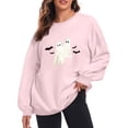 thumbnail image 2 of Inverlee Womens Halloween Sweatshirts Cute Pumpkin Ghost Graphic T-shirt Going Out Round Neck Sweatshirt Long Sleeve Tunic Pullover Tops Halloween Gifts, 2 of 5