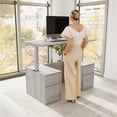 thumbnail image 2 of Scranton & Co Engineered Wood 60W Standing Desk with Drawers & Panel in Gray, 2 of 8