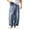 Blue, variant on Mens Drawstring Waist Pants ,Casual Pants With Three Patch Pockets Denim Style Relaxed Fit Straight Leg Trousers Everyday Wear (Gray ,Small)