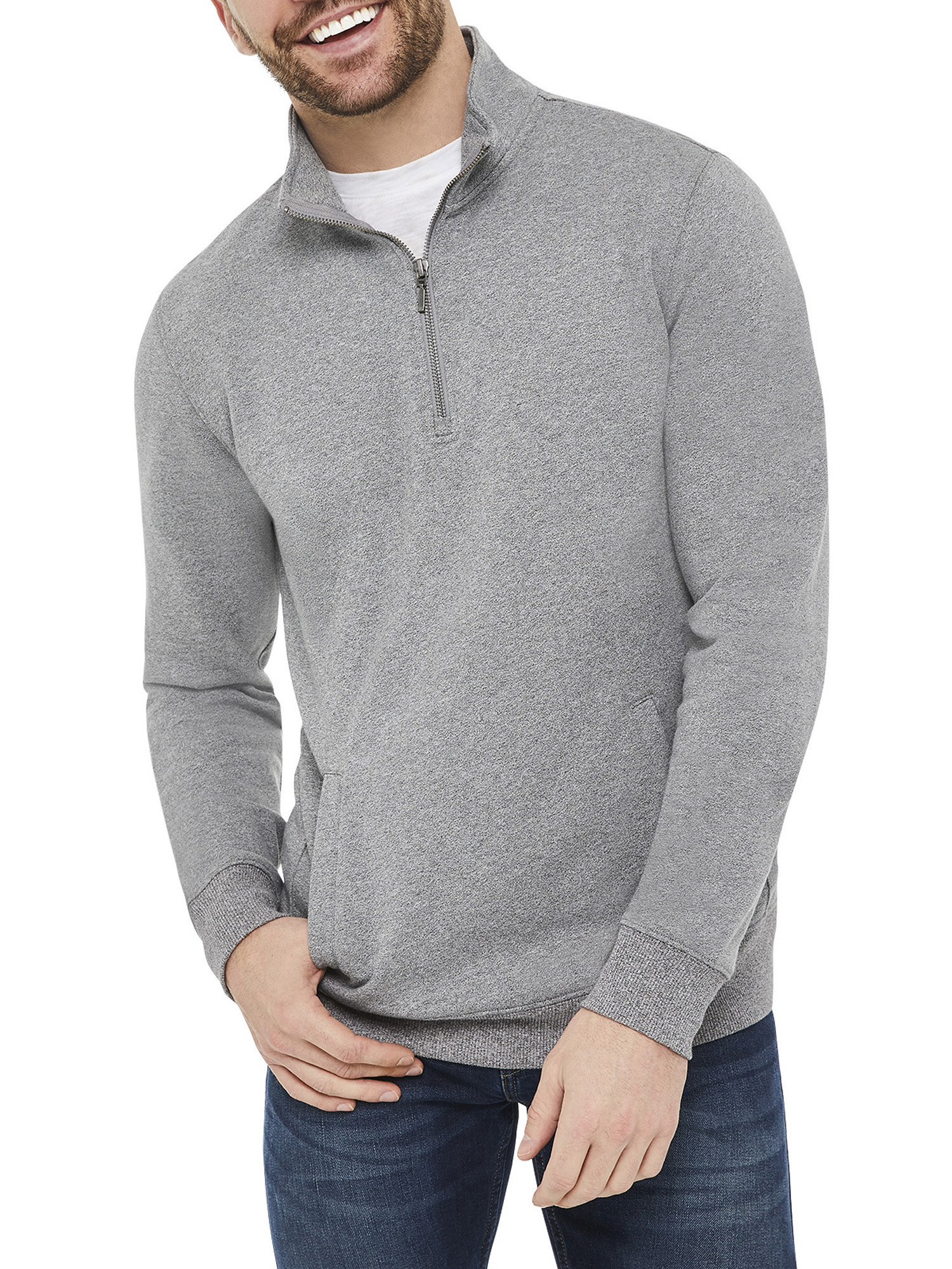 George Men's Long Sleeve 1/4 Zip Fleece Pullover - Walmart.com