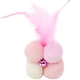 thumbnail image 1 of Cat Chew Ball Plush Interactive Cat Faux Feather Ball Kitten Play Ball with Bell, 1 of 10