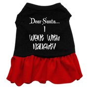 Christmas Pet Dog Cat Dress Screen Printed, "Dear Santa, I Went With Naughty"