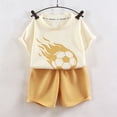 thumbnail image 6 of NAISIBABY Boys Summer Outfit Sets, Soccer Garphic Short Sleeve T-Shirt & Shorts 2-Piece Active Fit Casual Clothes Sets Yellow Size 8, 6 of 6