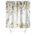 thumbnail image 5 of Beige Leaves Shower Curtain,Plant Shower Curtain Decorative Waterproof Mould Proof Resistant Polyester Fabric Non-Toxic Fabric Machine-Washable, 71" W x 71" H with 12 Hooks, 5 of 6