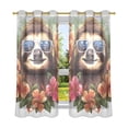 thumbnail image 2 of Sloth Sunglasses Flowers Floral Blackout Curtains Thermal Insulation 63 inch Grommet for Bedroom Living Room Bathroom Kitchen Windows 2 Pack, 2 of 6