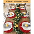 thumbnail image 4 of 15 Inch Round Placemats Set of 6, Red Christmas Non Slip Heat Insulation PP Table Mats, Snowman Snowflake Gifts Xmas Tree Washable Place Mats for Kitchen Dining Party Table Decor, 4 of 7
