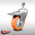 thumbnail image 2 of 4 Inch 316SS Orange Polyurethane Swivel ½ Inch Stem Caster Total Lock Brake SCC, 2 of 2